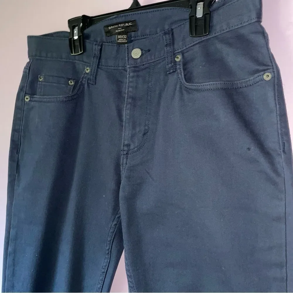 Banana Republic Size 30x32 Navy Blue Denim Slim Fit Jeans